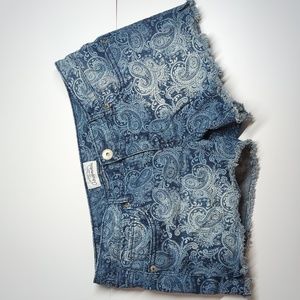Vintage Aeropostale Paisley Print Fringed Shorts Y2K